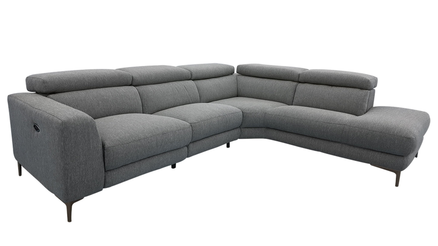 trinity fabric electric reclining corner sofa usb port