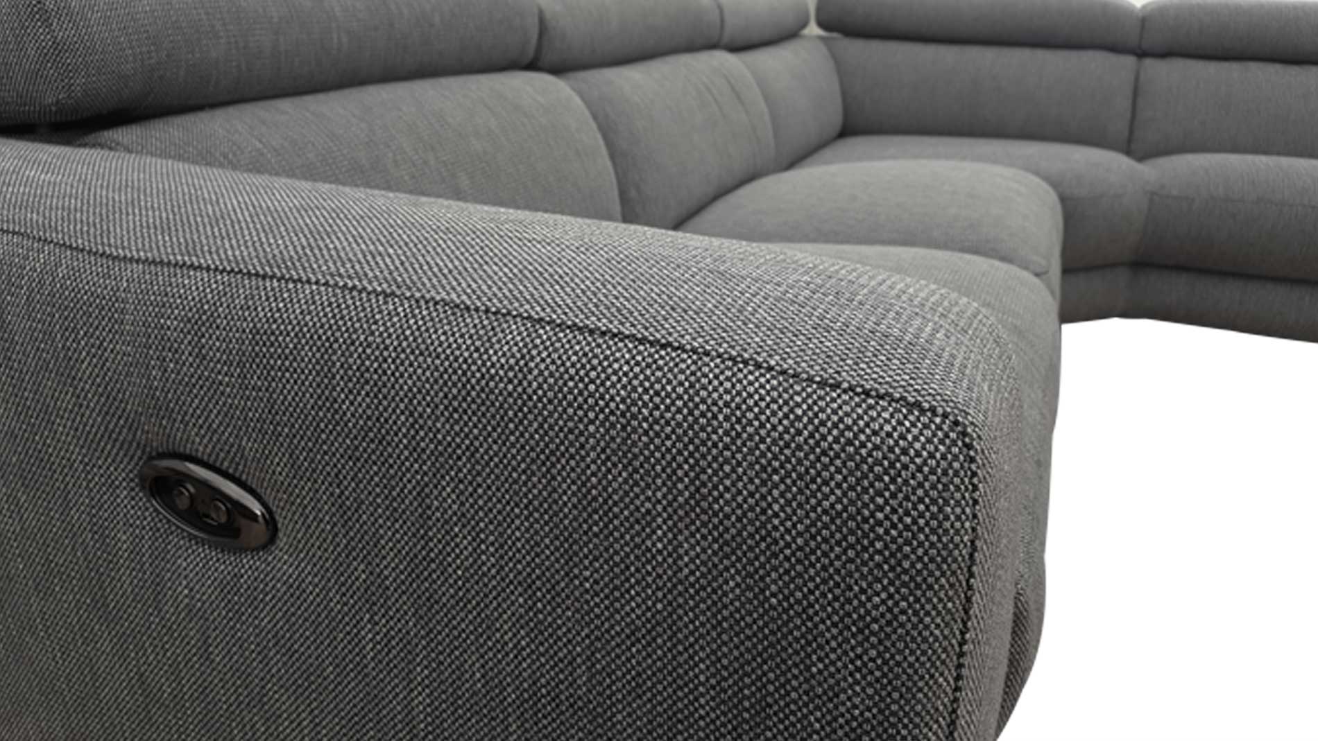 trinity fabric electric reclining corner sofa usb port