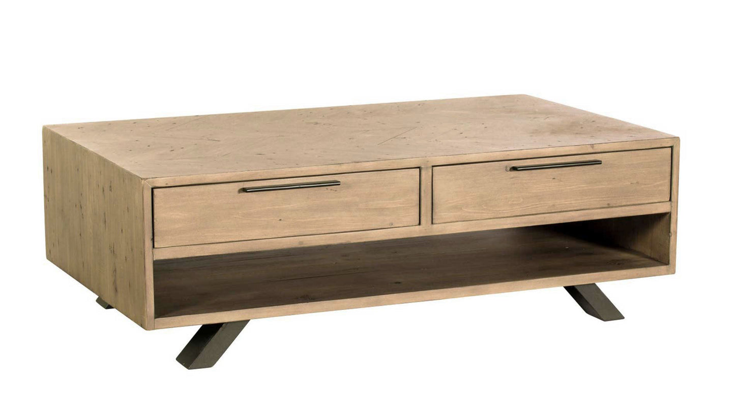 rustic coffee table with 4 drawers