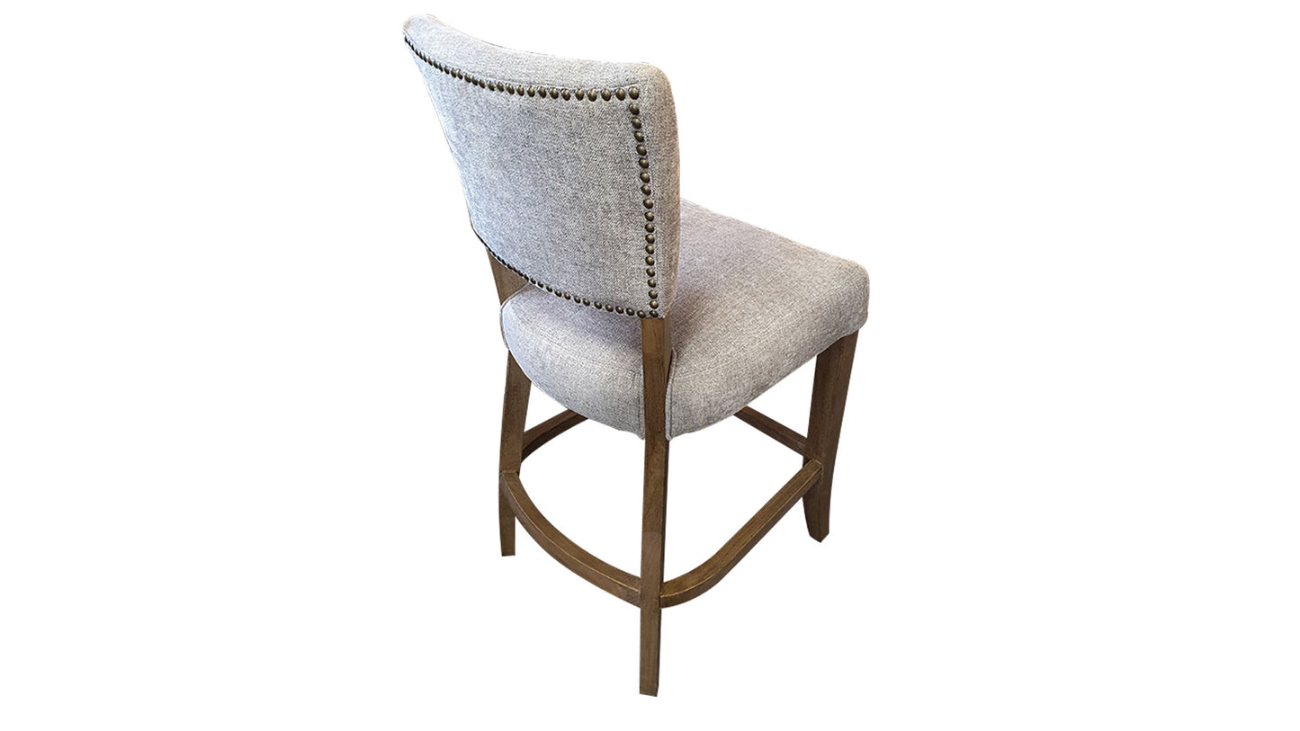 Weathered Oak Fabric Bar Chair