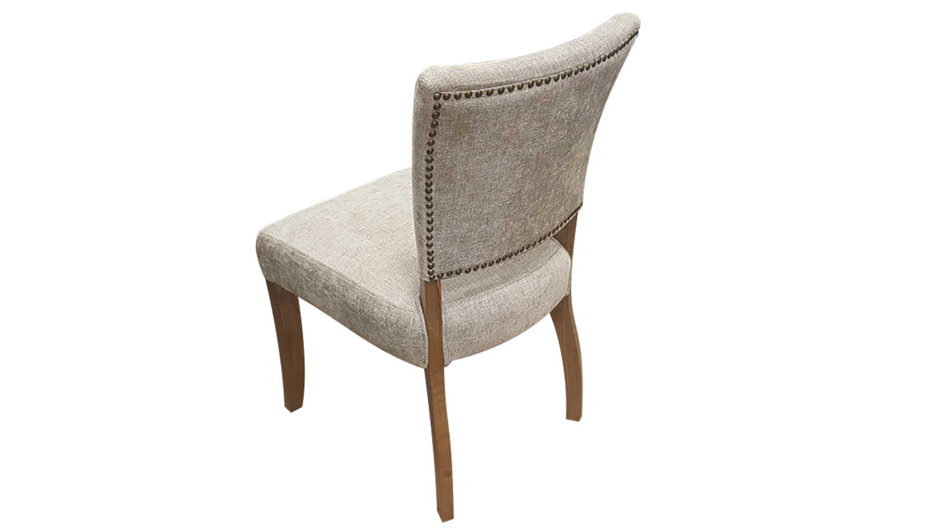 grey upholstered fabric oak dining chair