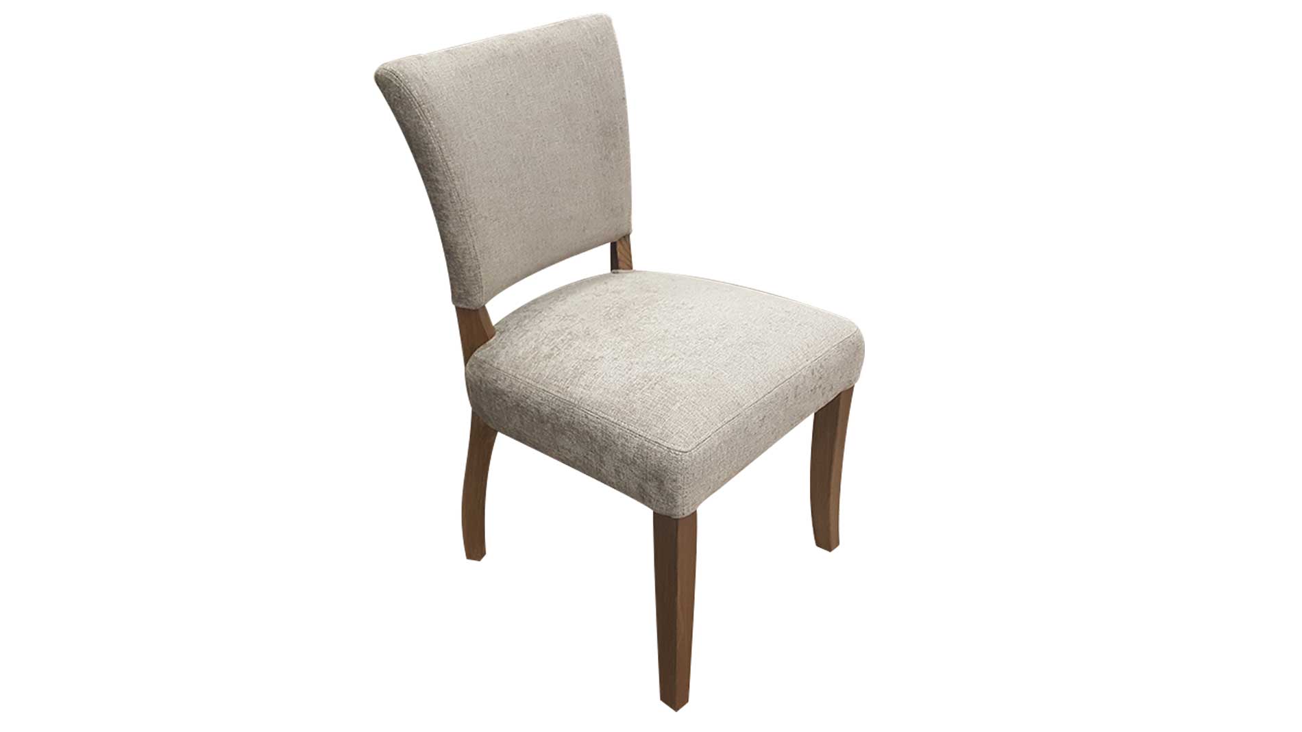 grey upholstered fabric oak dining chair