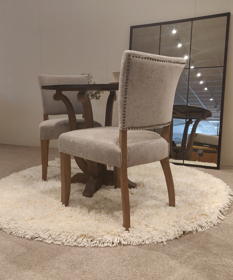 Weathered Oak Fabric Dining Chair