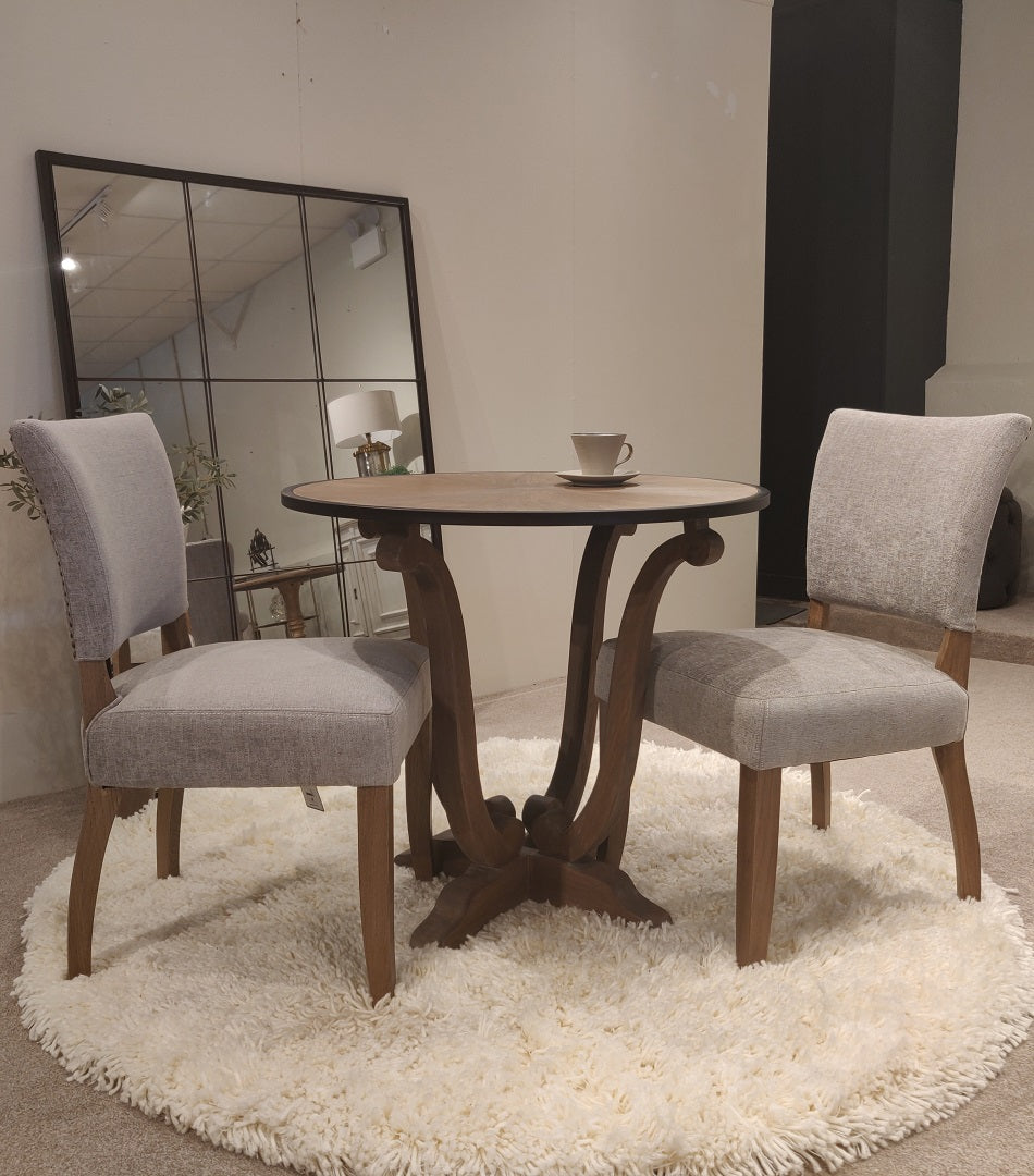 Weathered Oak Fabric Dining Chair