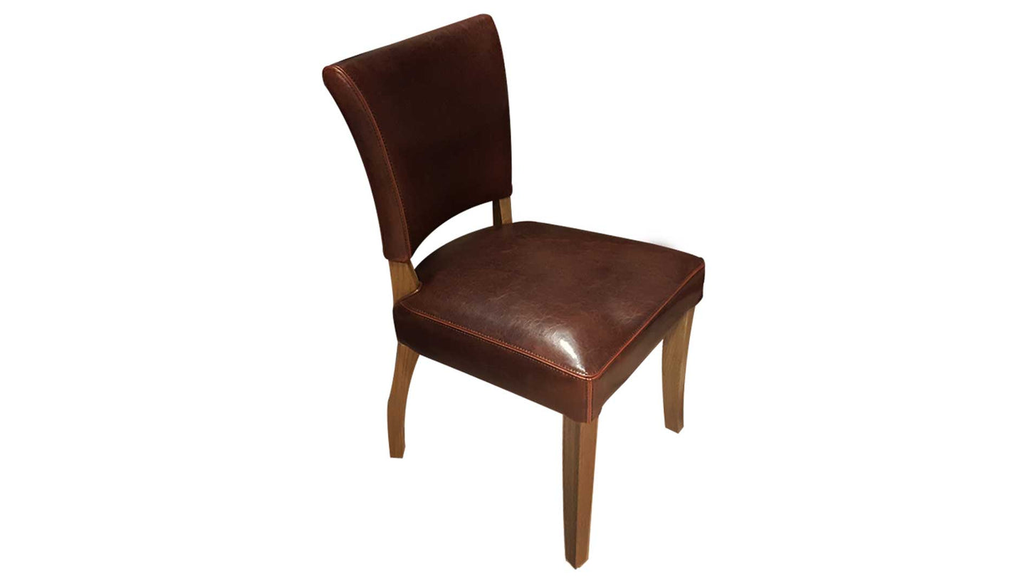 brown leather dining chair