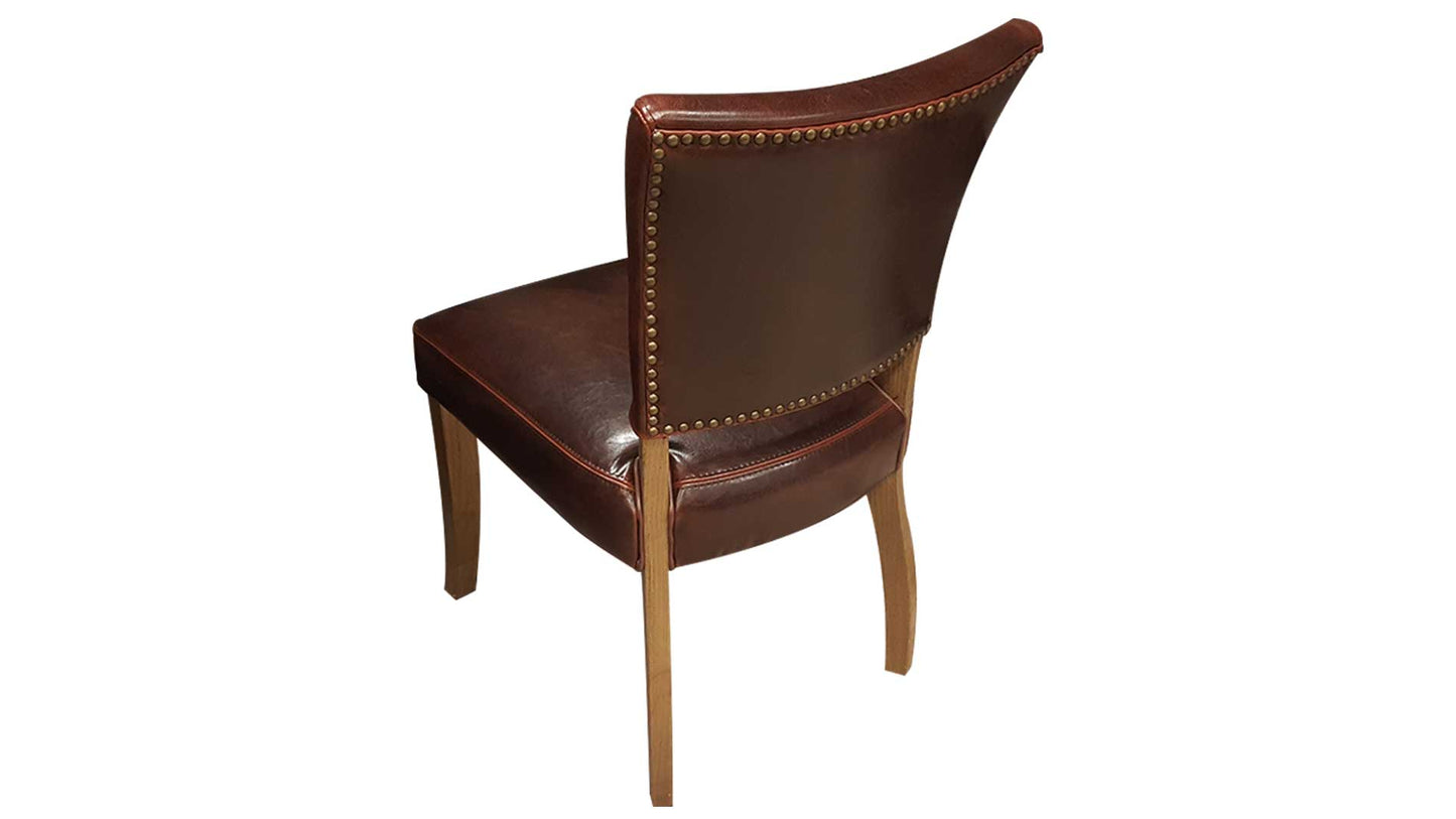 brown leather dining chair