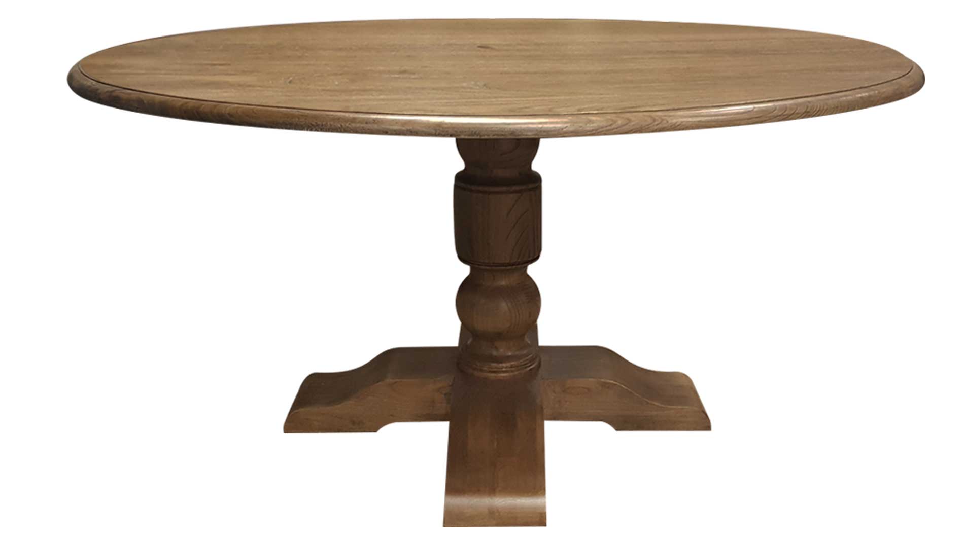 weathered oak dining table, 1.5m dining table, circular dining table