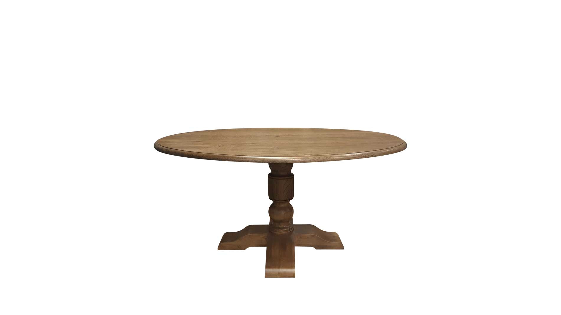 weathered oak dining table, 1.5m dining table, circular dining table
