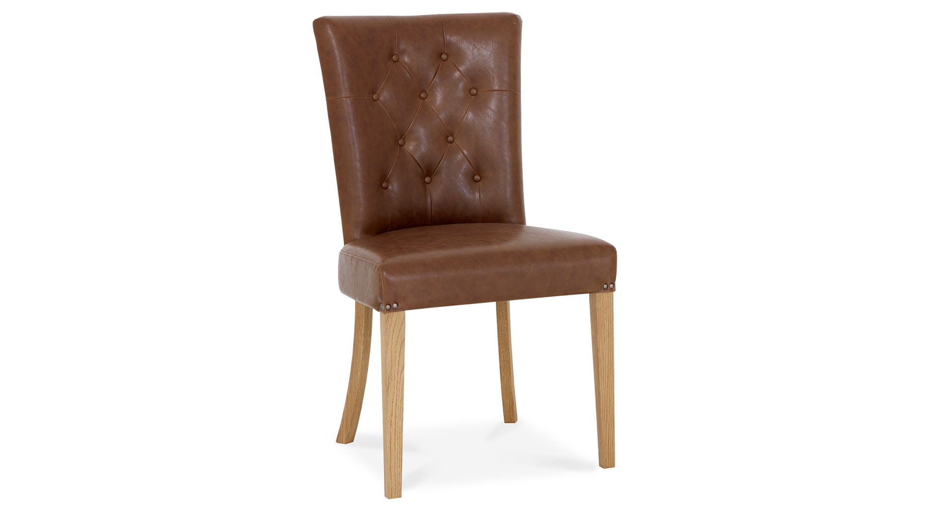brown upholstered dining chair faux leather