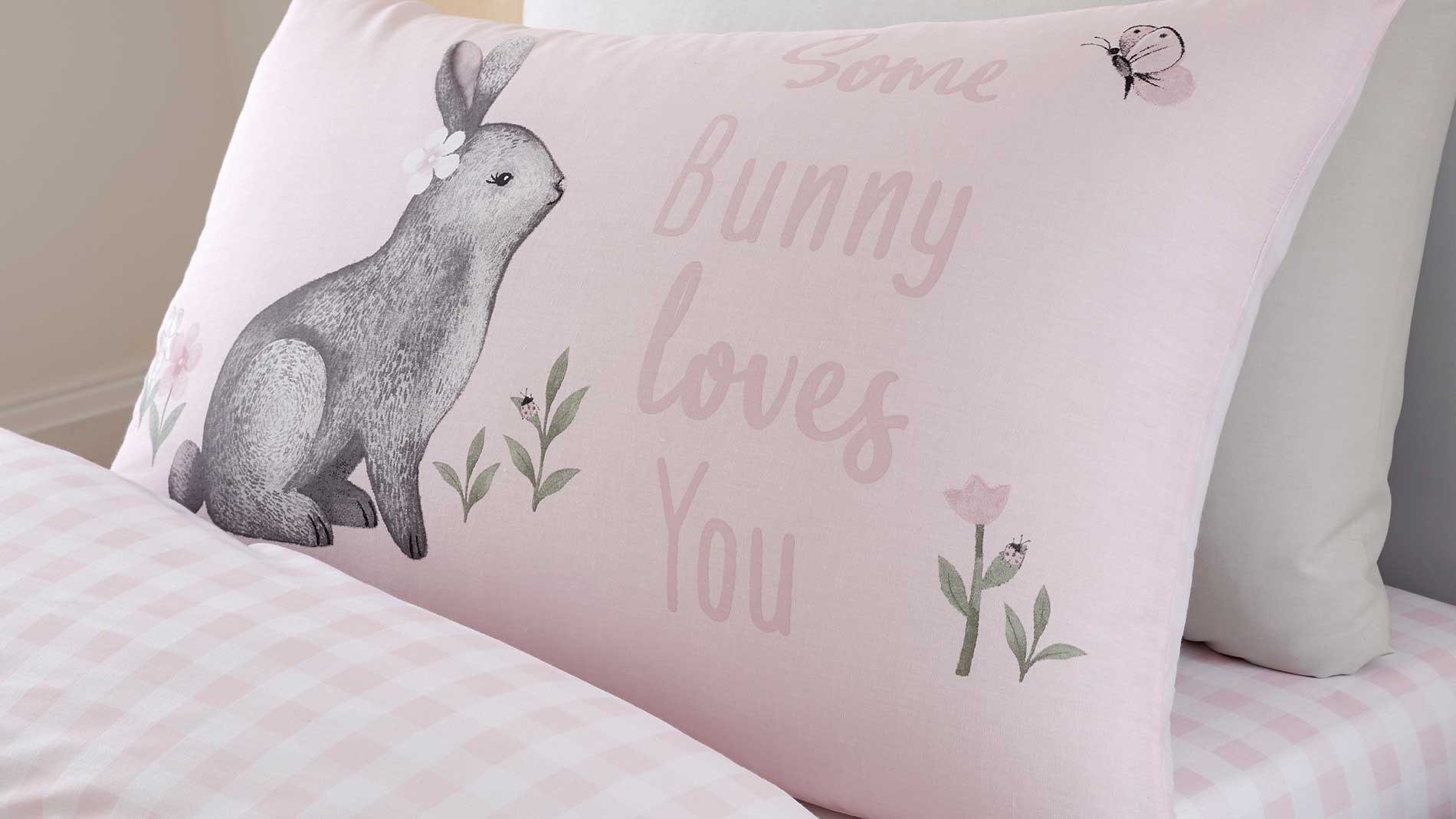 Girl bed linen rabbit print girls bed linen