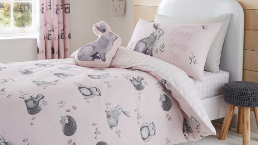 Girl bed linen rabbit print girls bed linen