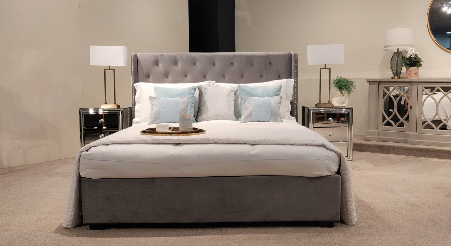 Mirrored Bedside Table 3Drawer