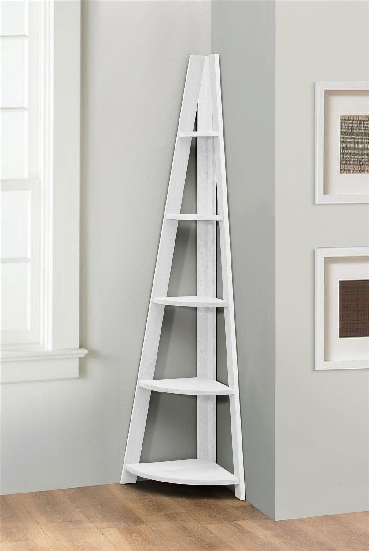 White Corner Shelf Unit