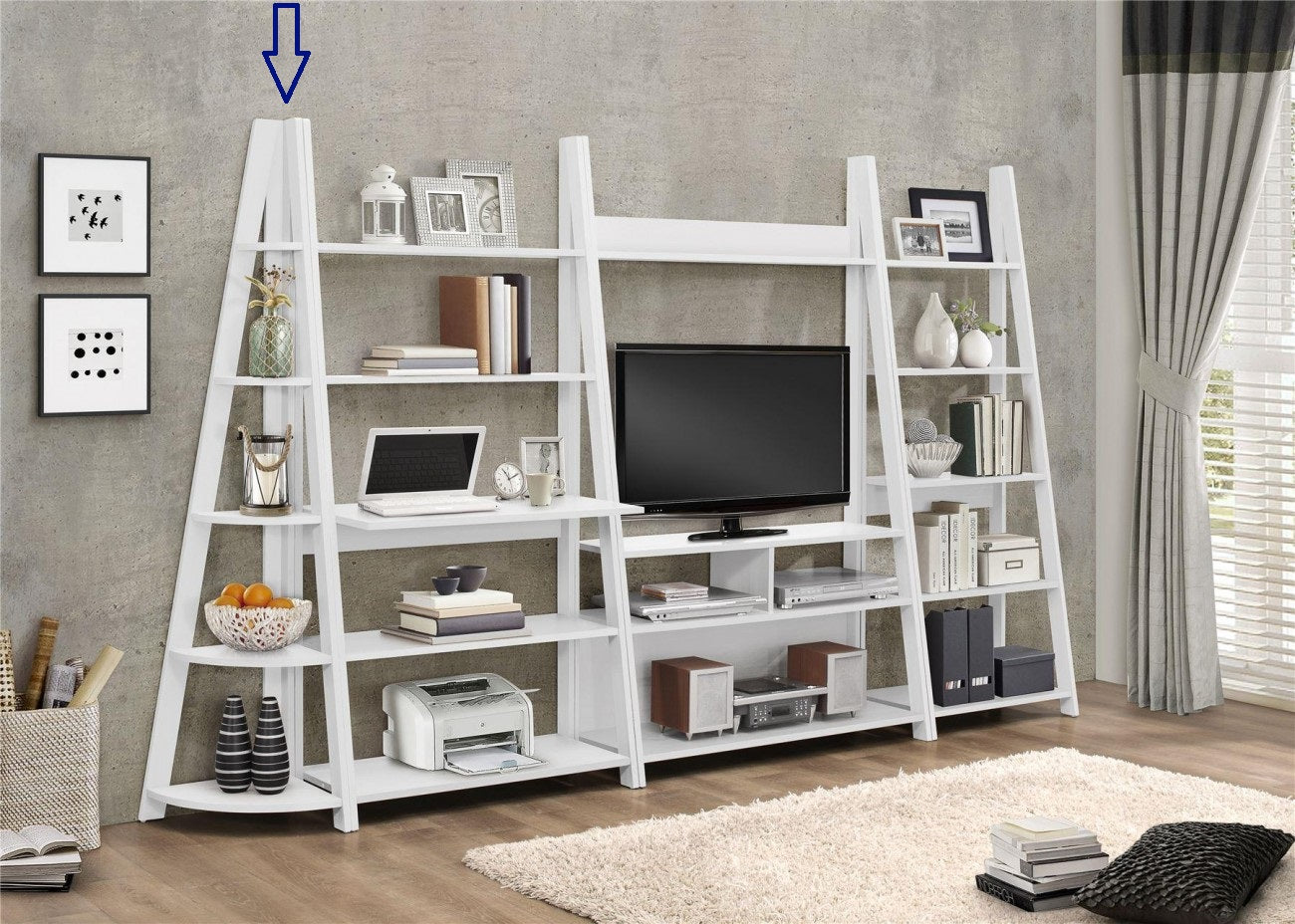 White Corner Shelf Unit