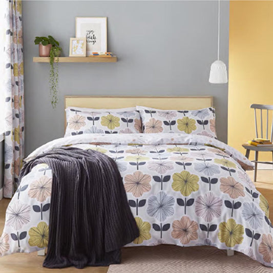 Retro Floral Duvet Set: Various Sizes